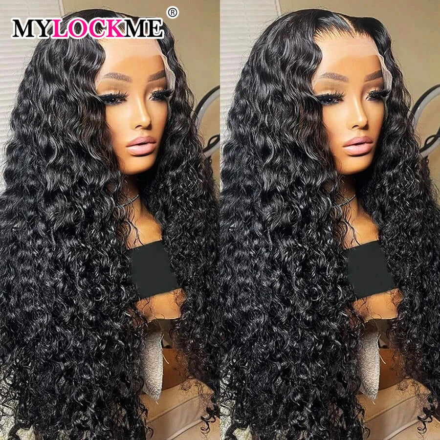 Deep Wave Frontal Wigs For Women Curly Human Hair Brazilian 13x4 13x6 Wet And Wavy Water Wave Lace Wig MYLOCKME