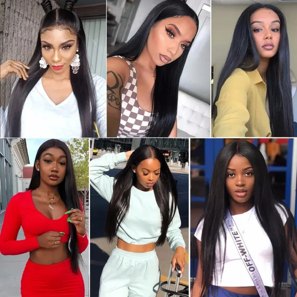 HD 13x6 Lace Front Human Hair Wigs For Women Pre Plucked 13X4 Brazilian Glueless Bone Straight Lace Frontal Wig 100% Human Hair
