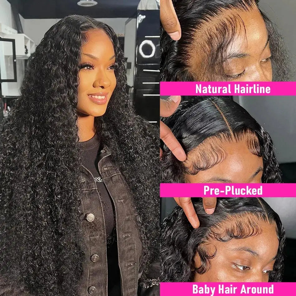 Deep Wave Frontal Wigs For Women Curly Human Hair Brazilian 13x4 13x6 Wet And Wavy Water Wave Lace Wig MYLOCKME