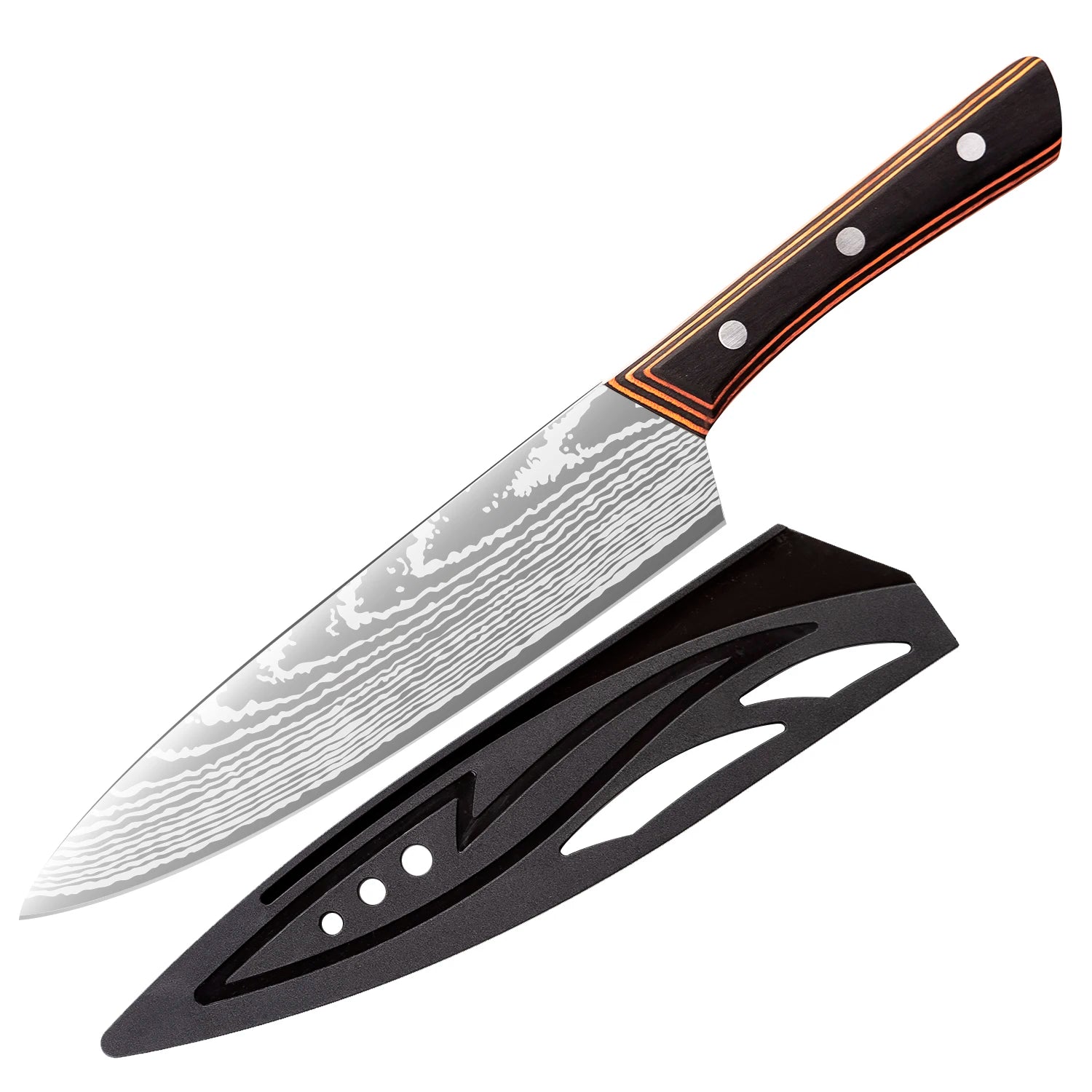 IOKO Sushi Steak Santoku Slicing Knife Pakka Wood HandleJapanese Style Kitchen Chef Knife Set