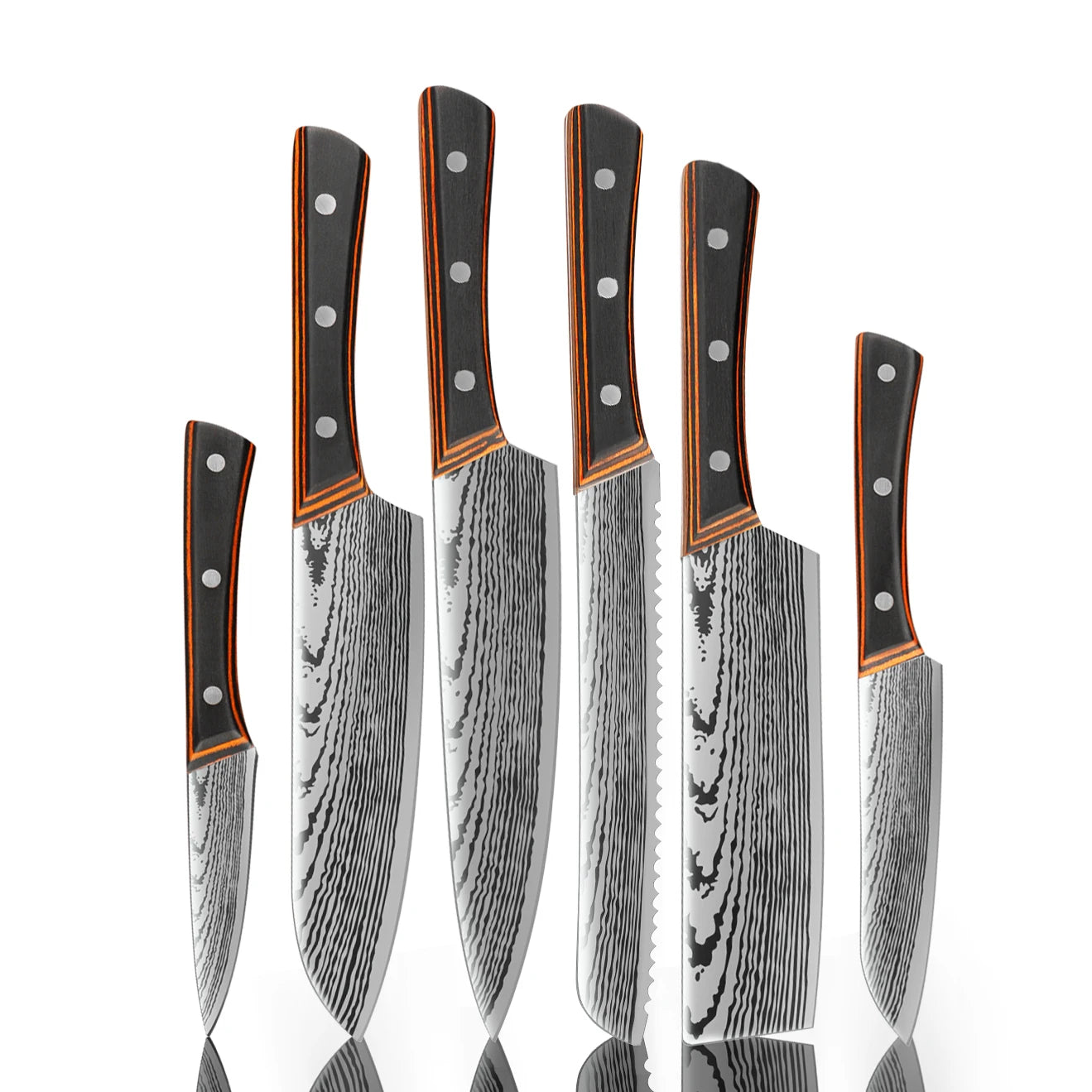 IOKO Sushi Steak Santoku Slicing Knife Pakka Wood HandleJapanese Style Kitchen Chef Knife Set