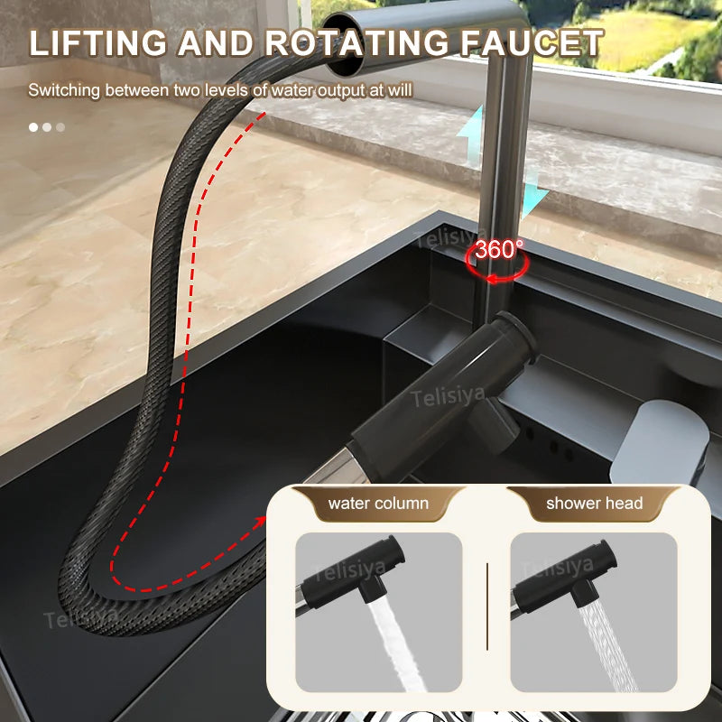 Cup Washer Hidden Sink Stainless Steel Kitchen Sinks Coffee Shop Bar Small Single Slot With Lid Balcony Garden Washing Basin