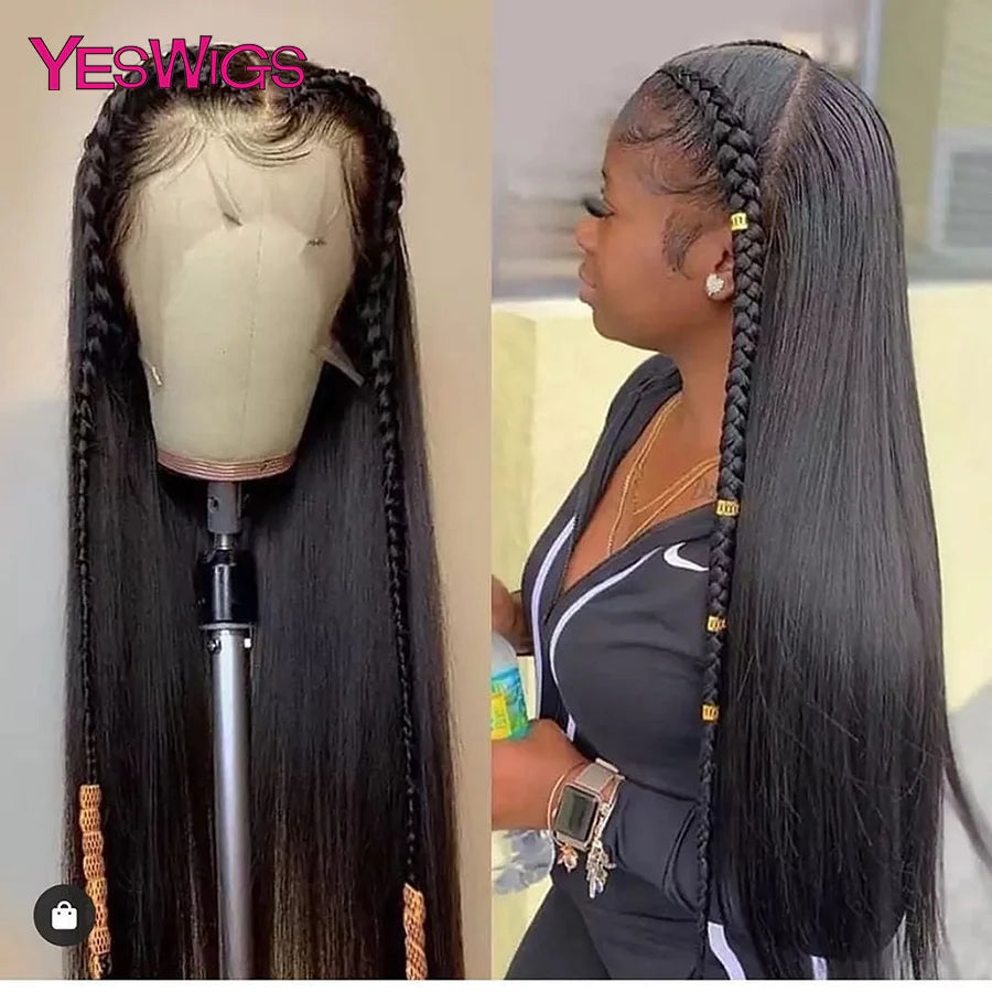 HD 13x6 Lace Front Human Hair Wigs For Women Pre Plucked 13X4 Brazilian Glueless Bone Straight Lace Frontal Wig 100% Human Hair