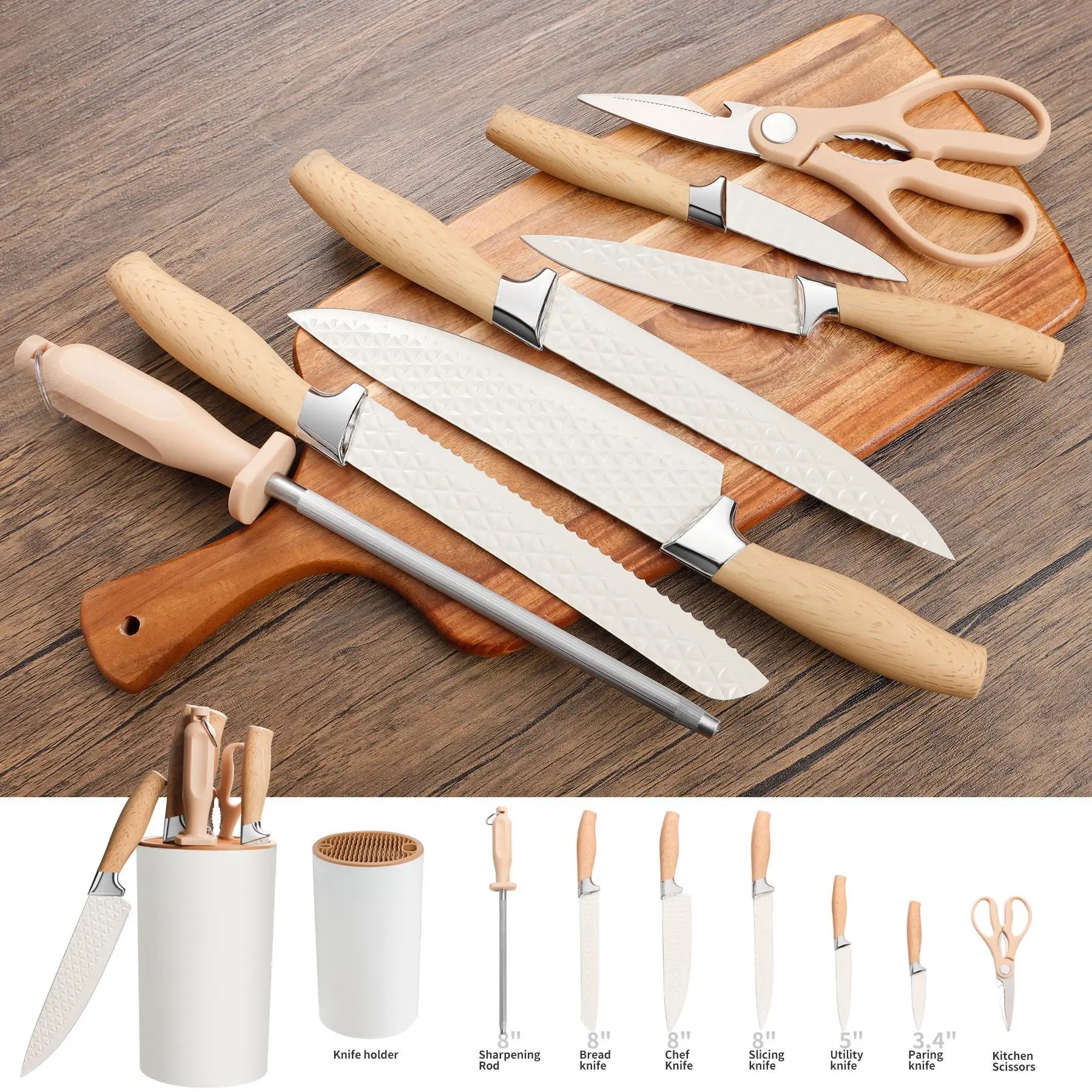 IOKO Chef Slicing Sushi Steak Santoku Knife Chef's Vegetable Fruit Japanese Kitchen Knife Set