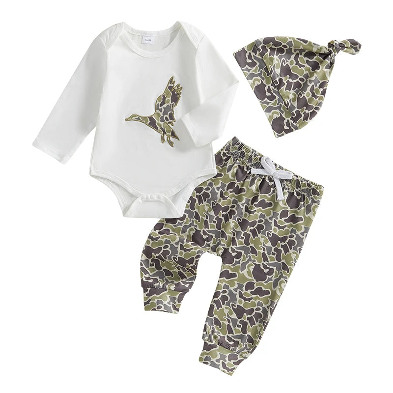 Lioraitiin Baby Boys Clothes Set Long Sleeve Crew Neck Letters Print Romper with Cow Cactus Print Sweatpants and Hat Outfit