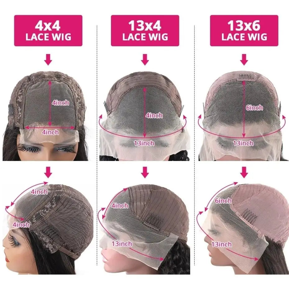 32 34 36Inch Deep Wave 13x4 13x6 Lace Frontal Wig Lace Front Human Hair Wigs For Women 180% Deep Curly Brazilian Human Hair Wig