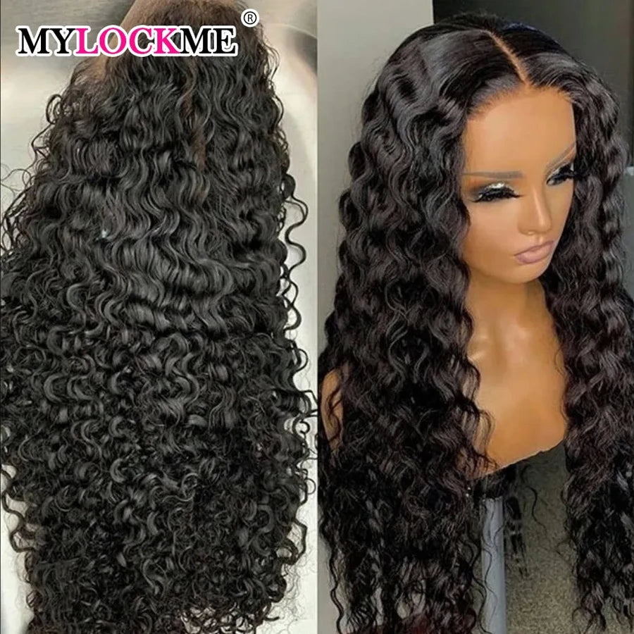 Deep Wave Frontal Wigs For Women Curly Human Hair Brazilian 13x4 13x6 Wet And Wavy Water Wave Lace Wig MYLOCKME