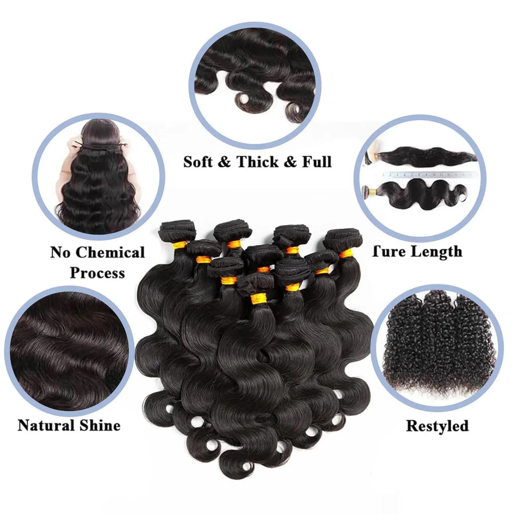 12A Body Wave Human Hair Bundles 40 Inch 100% Human Hair Unprocessed Brazilian Virgin 3 4 Pcs Raw Hair Bundles Weave Extensions