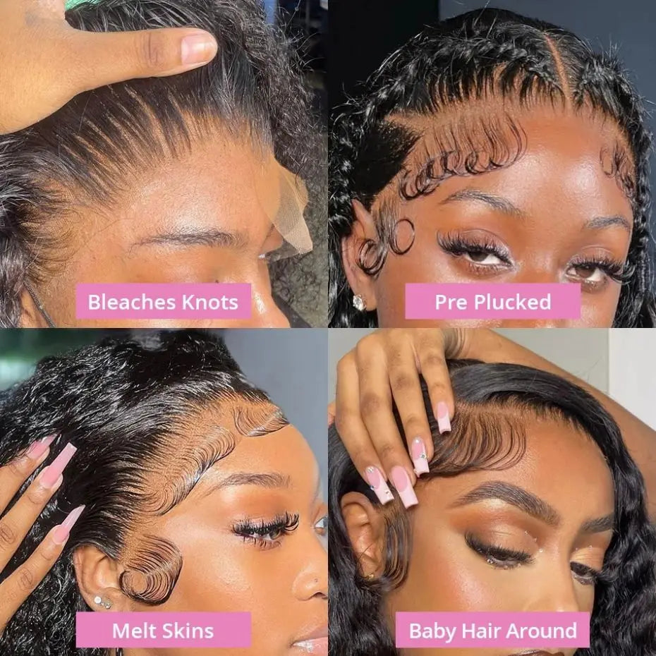 32 34 36Inch Deep Wave 13x4 13x6 Lace Frontal Wig Lace Front Human Hair Wigs For Women 180% Deep Curly Brazilian Human Hair Wig