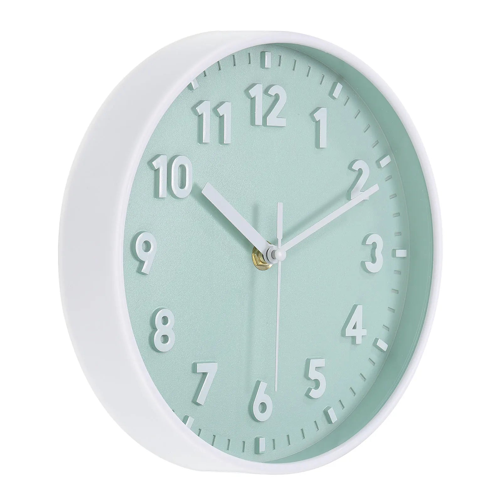 8 Inch Wall Clock 3D Number Quartz Battery Operated Silent Non-Ticking Round Wall Clocks for Office Bedroom Decorative Pink