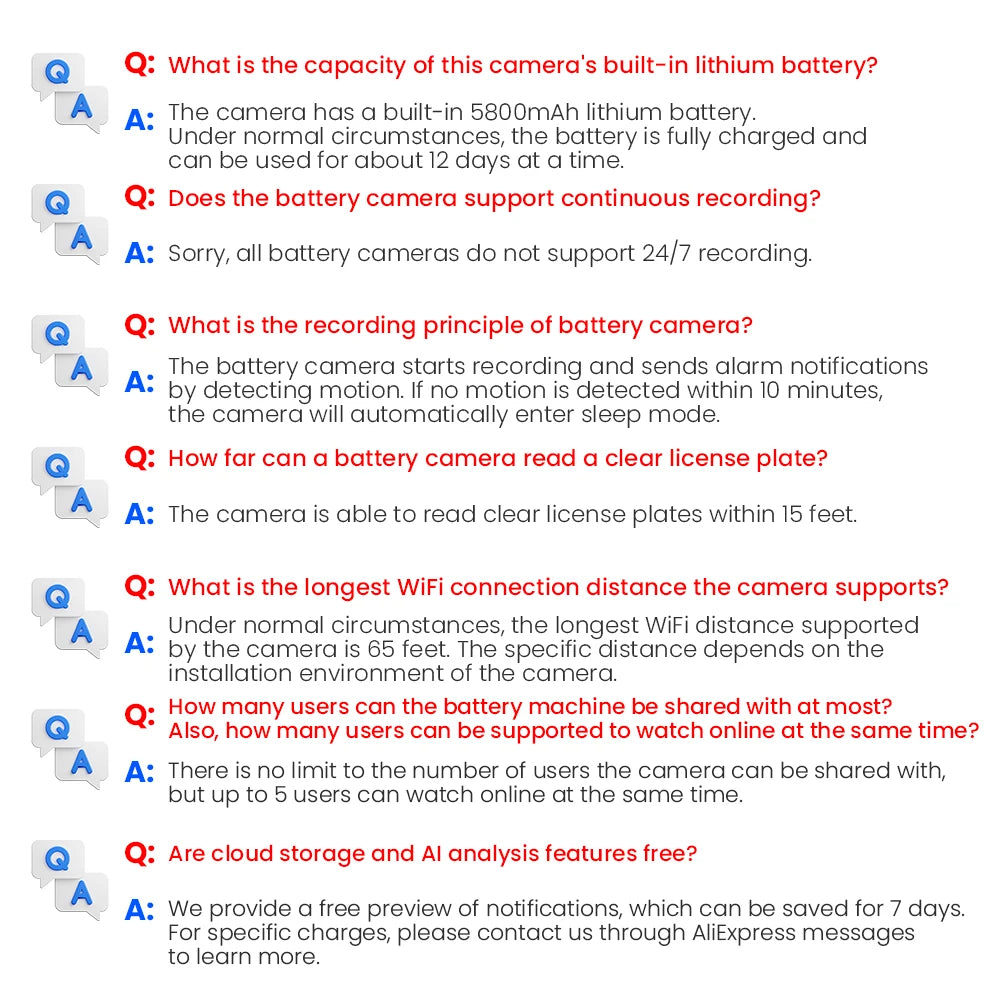 ANRAN 2/3/4PCS Battery Camera 2K 2.4G WiFi Camera Home Protection Security Camera PIR Detection,Free Basic Cloud Storage,5200mAh