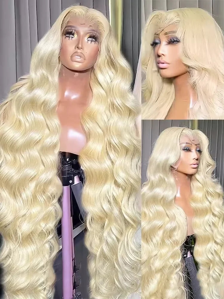 36 40 Inch 613 Honey Blonde Body Wave 250 Density 13x6 HD Lace Front Human Hair Wigs 13x4 HD Lace Frontal Wig for black women